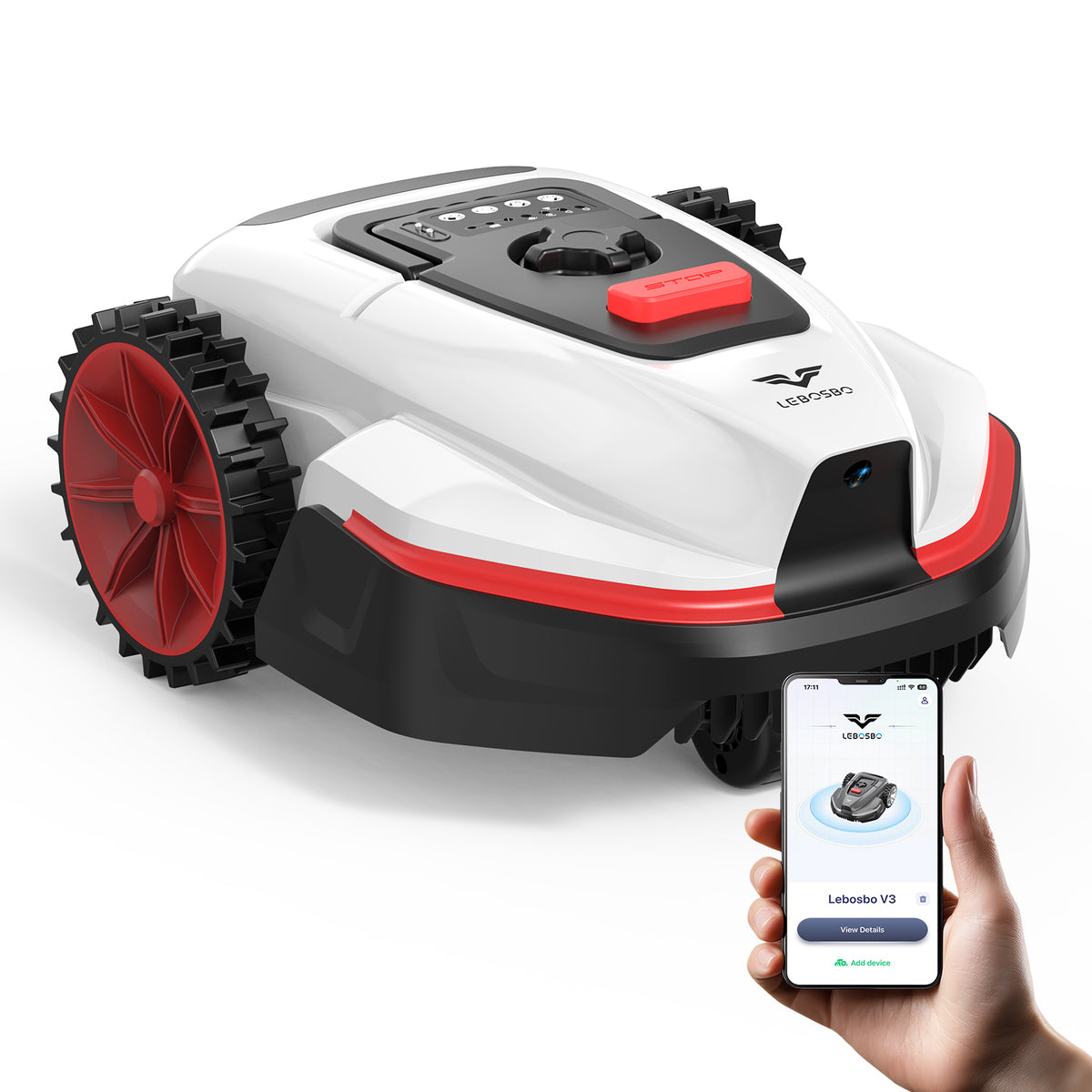 V3 Robotic Lawn Mower with AI Vision Obstacle Avoidance, Smart APP Control, Low-Noise Operation, Adjustable Cutting Height, NO-GO Zone Function