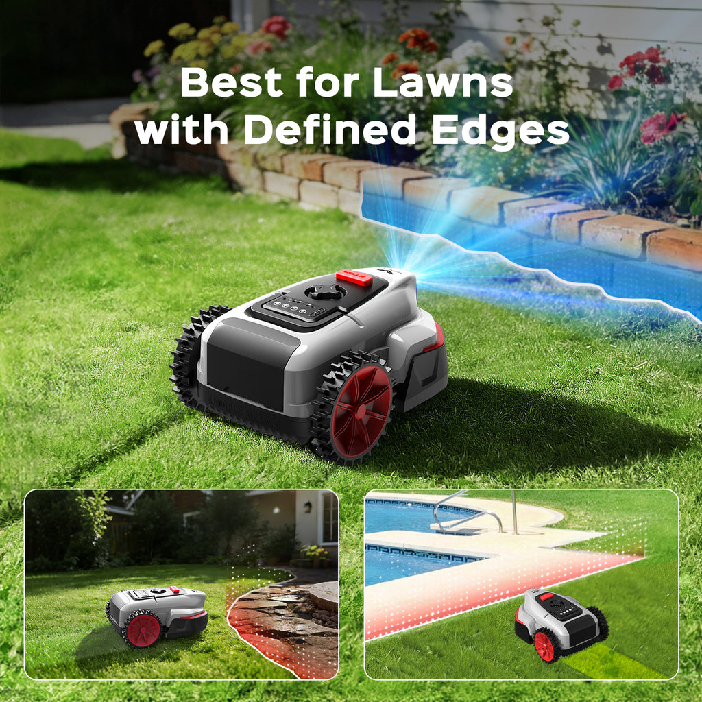 V3 Robotic Lawn Mower with AI Vision Obstacle Avoidance, Smart APP Control, Low-Noise Operation, Adjustable Cutting Height, NO-GO Zone Function