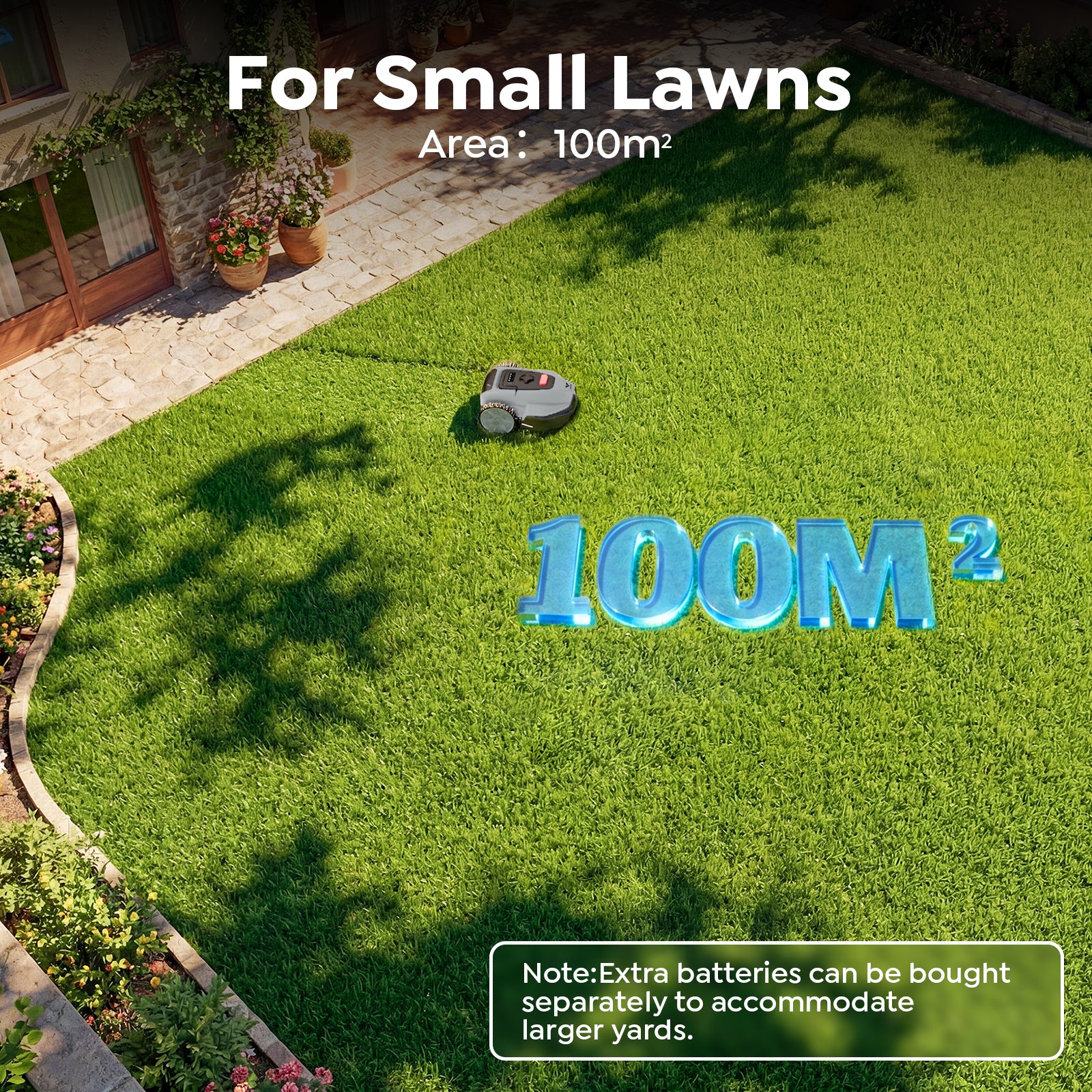 LEBOSBO V3 Robotic Lawn Mower, AI Vision Recognition Robot Lawn Mower with APP Control, Low-Noise Operation, Adjustable Cutting Height, No-Go Zones, for Small Lawns Up to 1600 Sq.Ft.