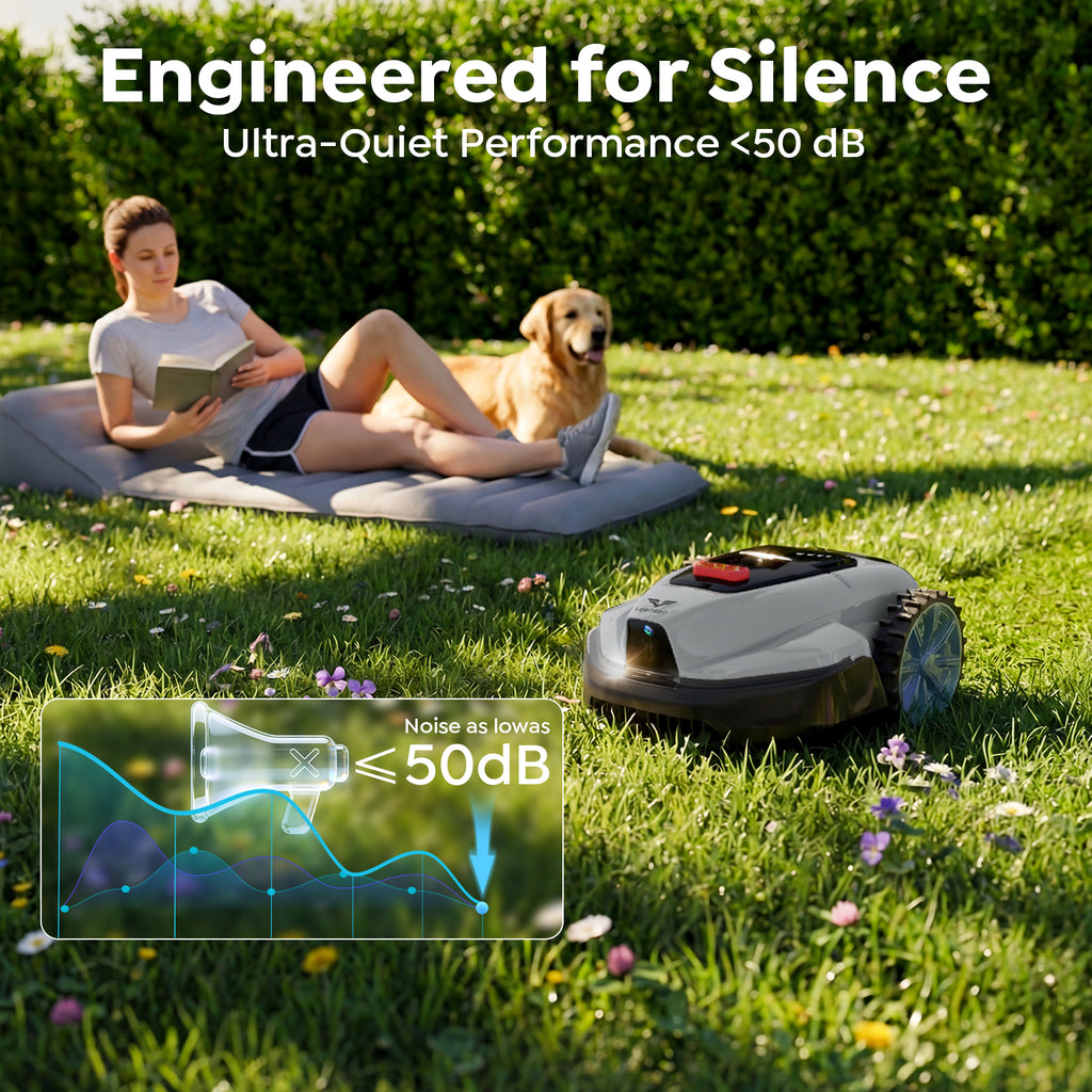 LEBOSBO V3 Robotic Lawn Mower, AI Vision Recognition Robot Lawn Mower with APP Control, Low-Noise Operation, Adjustable Cutting Height, No-Go Zones, for Small Lawns Up to 1600 Sq.Ft.