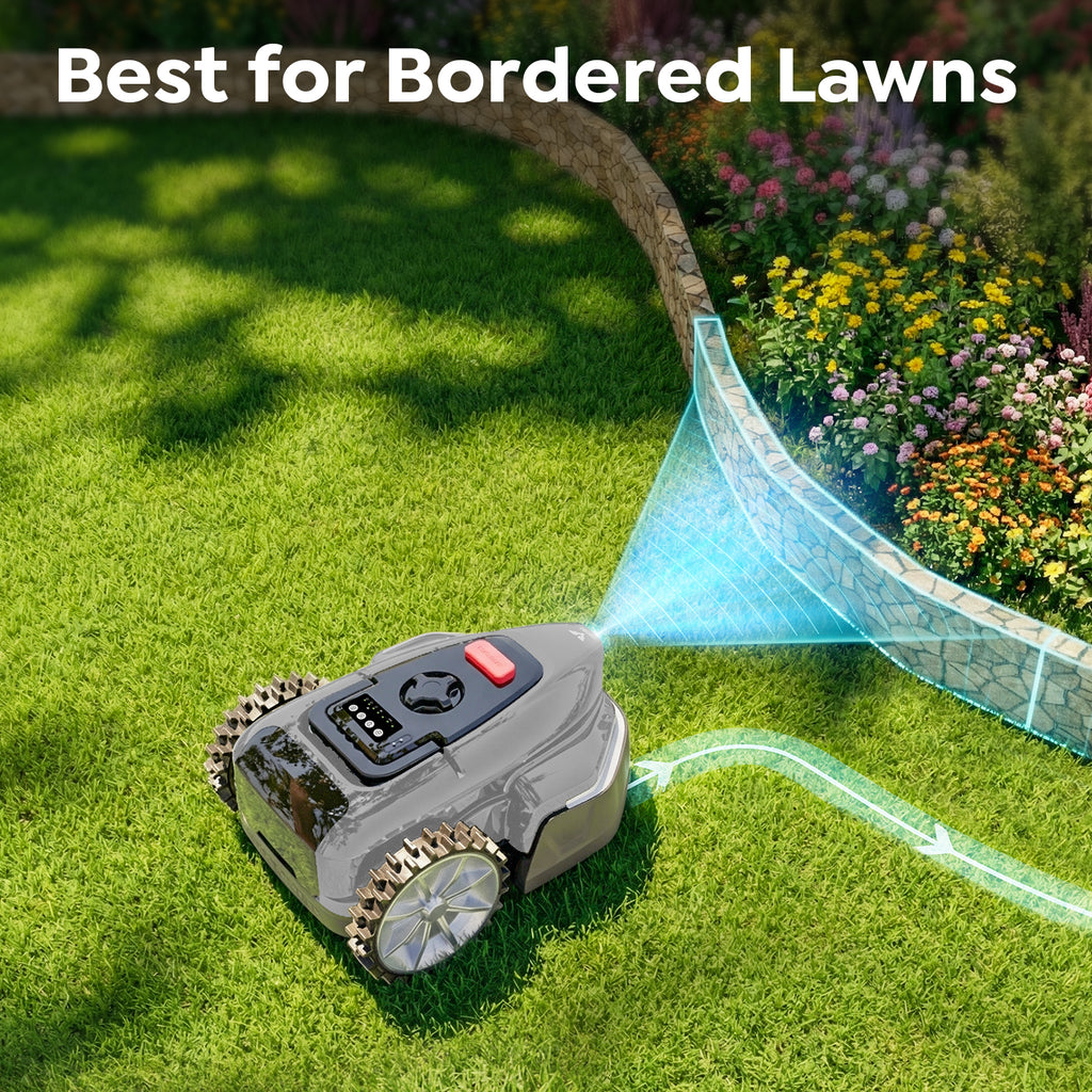 LEBOSBO V3 Robotic Lawn Mower, AI Vision Recognition Robot Lawn Mower with APP Control, Low-Noise Operation, Adjustable Cutting Height, No-Go Zones, for Small Lawns Up to 1600 Sq.Ft.