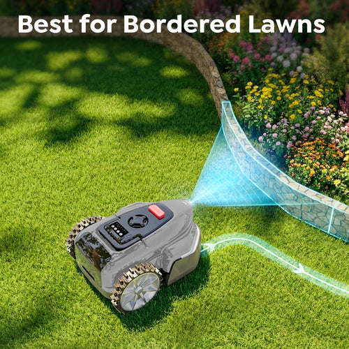 LEBOSBO V3 Robotic Lawn Mower, AI Vision Recognition Robot Lawn Mower with APP Control, Low-Noise Operation, Adjustable Cutting Height, No-Go Zones, for Small Lawns Up to 1600 Sq.Ft.