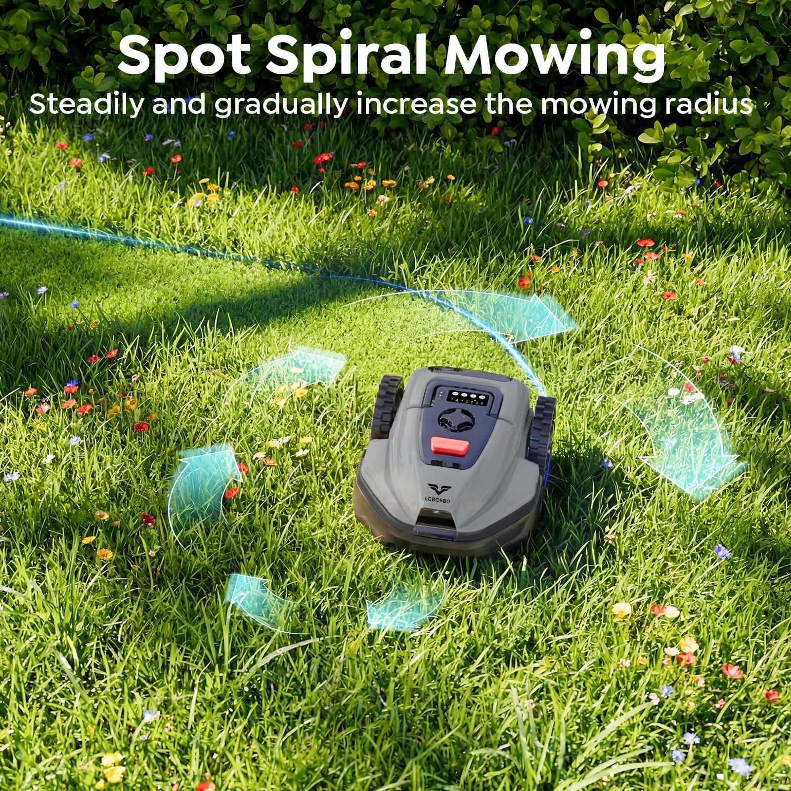 LEBOSBO V3 Robotic Lawn Mower, AI Vision Recognition Robot Lawn Mower with APP Control, Low-Noise Operation, Adjustable Cutting Height, No-Go Zones, for Small Lawns Up to 1600 Sq.Ft.