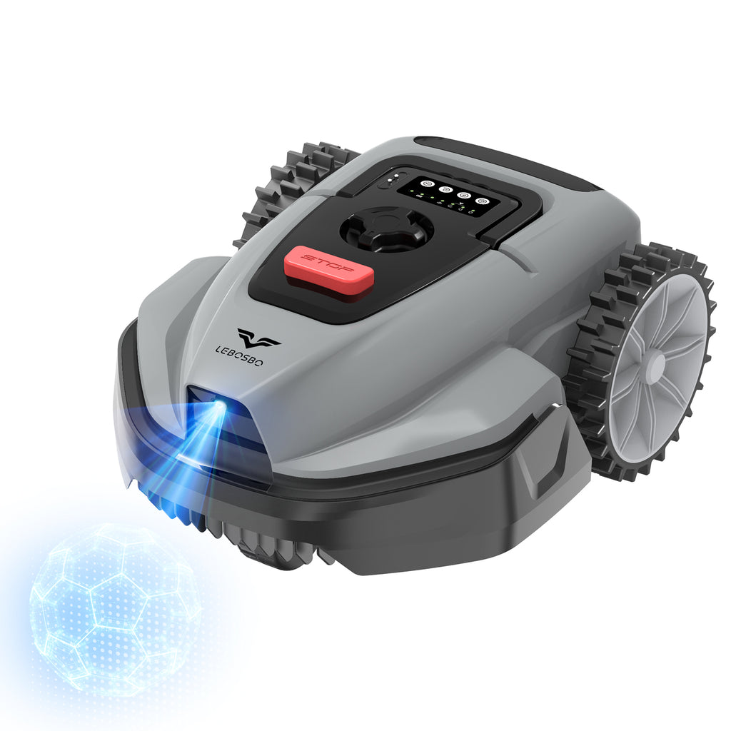 LEBOSBO V3 Robotic Lawn Mower, AI Vision Recognition Robot Lawn Mower with APP Control, Low-Noise Operation, Adjustable Cutting Height, No-Go Zones, for Small Lawns Up to 1600 Sq.Ft.