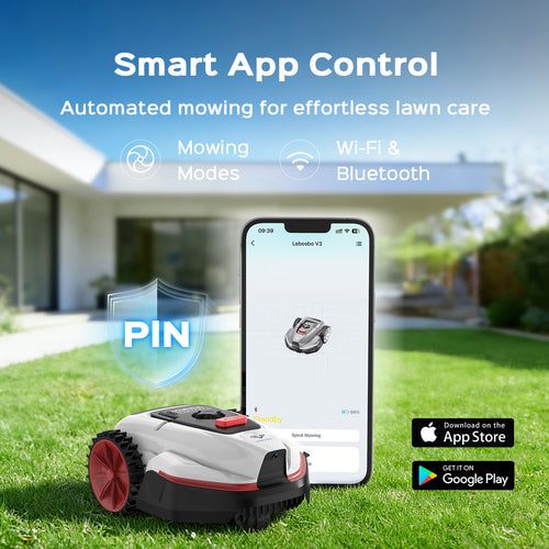 V3 Robotic Lawn Mower with AI Vision Obstacle Avoidance, Smart APP Control, Low-Noise Operation, Adjustable Cutting Height, NO-GO Zone Function