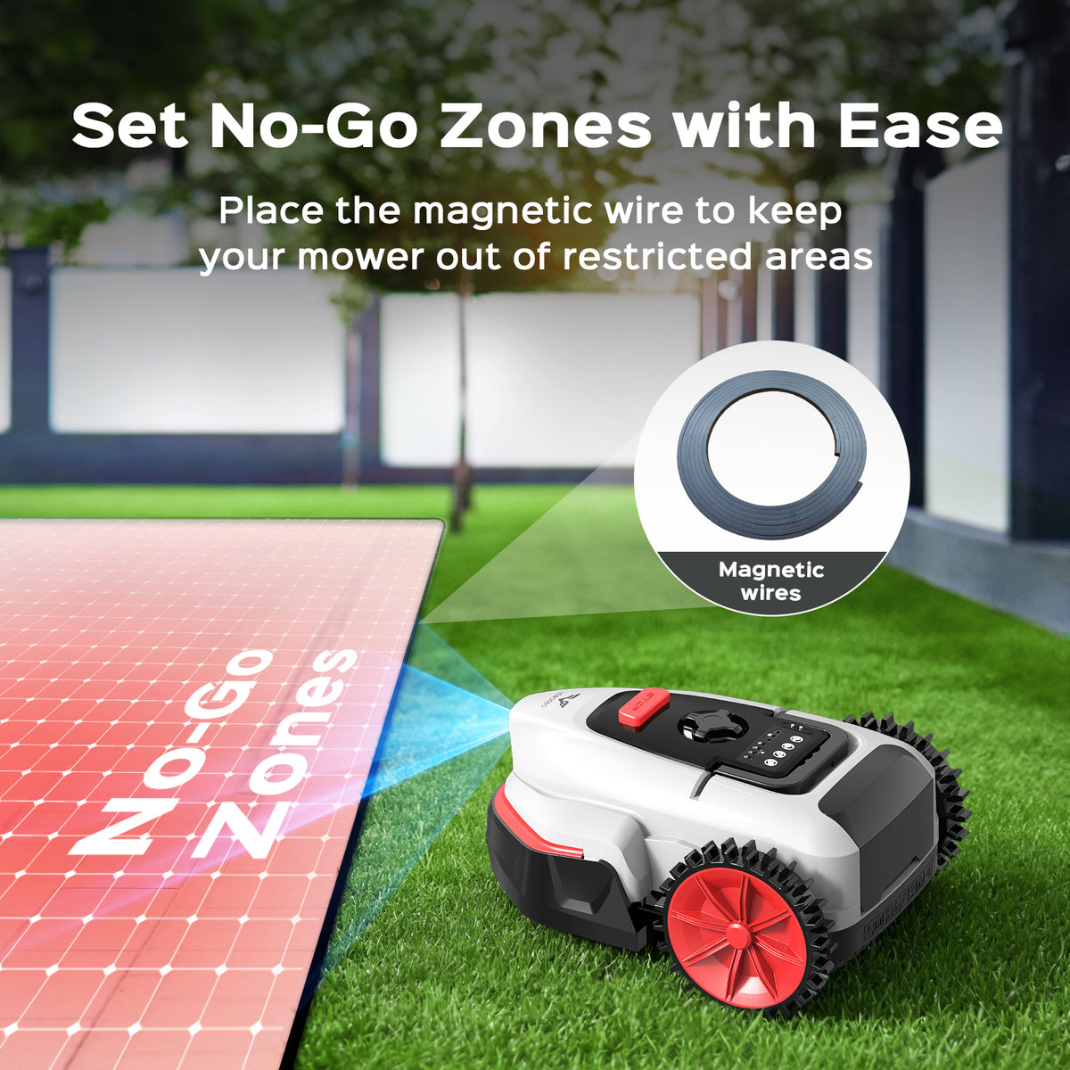 V3 Robotic Lawn Mower with AI Vision Obstacle Avoidance, Smart APP Control, Low-Noise Operation, Adjustable Cutting Height, NO-GO Zone Function